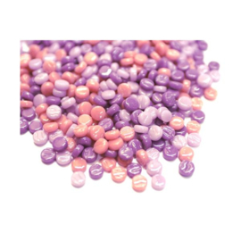 Glassteentjes minidots - 25 gram - mix paars rose