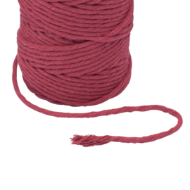 Macramé koord - 3 mm - 100 meter - single twist - donker roze / bordeaux