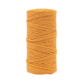 Macramé koord - 3 mm - 100 meter - single twist - okergeel