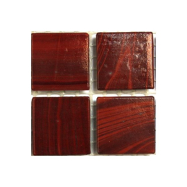 Glassteentjes 2x2 cm - 25 stuks - bordeaux rood