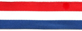 Lint - streepjes - rood & wit & blauw - 15 mm - 1 meter