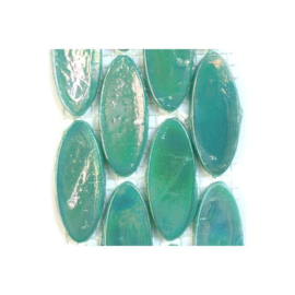 Glassteentjes  ovaal 45 mm - 6 stuks - zeegroen