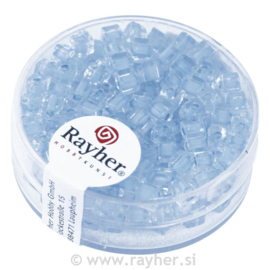 Rocailles vierkant - lichtblauw gekleurde kern