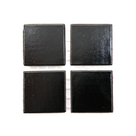 Glassteentjes 2x2 cm - 25 stuks - zwart