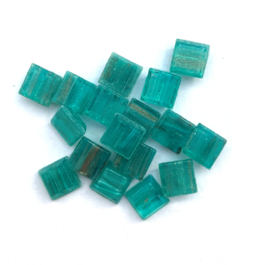 Glassteentjes luxe 1x1 cm - 80 stuks - zeegroen