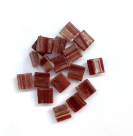 Glassteentjes luxe 1x1 cm - 80 stuks - rood bruin