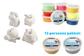 Knutselpakket Foam Clay - Stoere Spaarpotten - 4 / 8 / 12 personen