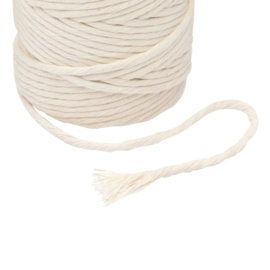 Macramé koord - 3 mm - 100 meter - single twist - naturel