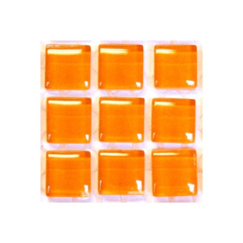 Glassteentjes 1x1 cm - 80 stuks - oranje