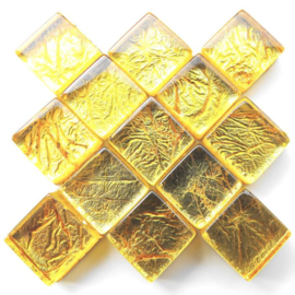 Glassteentjes luxe 1x1 cm - 50 stuks - goudfolie