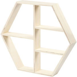 Houten hexagon rekje