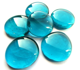 Glassteentjes  XL rond - 3 stuks - turquoise