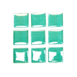 Glassteentjes 1x1 cm - 80 stuks - zeegroen