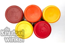 Acrylverf - set geel oranje rood - 5x 59 ml