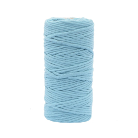 Macramé koord - 3 mm - 100 meter - single twist - aqua blauw