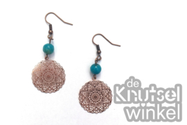 Ibiza-stijl hanger klein - rose goudkleurig - 2 stuks