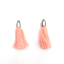 Ibiza-stijl flosjes - oranje roze - 2 stuks