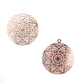 Ibiza-stijl hanger klein - rose goudkleurig - 2 stuks