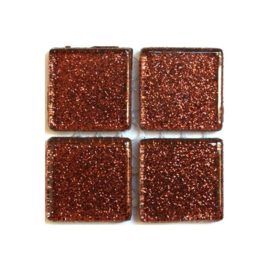 Glassteentjes 2x2 cm - 12 stuks - glitter bruin brons