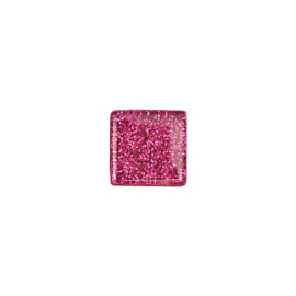 Glassteentjes 1x1 cm - 75 stuks - glitter roze