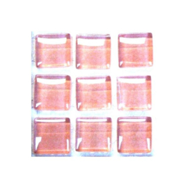 Glassteentjes 1x1 cm - 80 stuks - licht roze