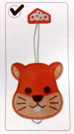 Knutselpakket vilt voor kids - sleutelhoesje hamster - 1 persoon