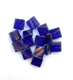 Glassteentjes luxe 1x1 cm - 80 stuks - donkerblauw