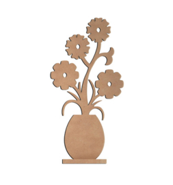 MDF Vaas met bloemen - groot