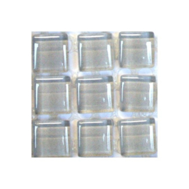 Glassteentjes 1x1 cm - 80 stuks - grijs