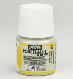 Pebeo porseleinverf - shimmers - pearl white 56