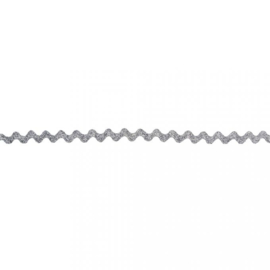 Lint - zilverkleurig zigzag - 8 mm - 1 meter