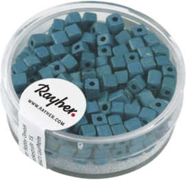 Rocailles vierkant - mat metallic - turquoise