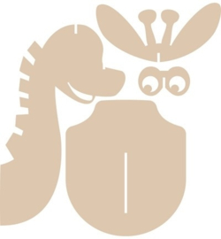 MDF Giraffenkop op schild - groot