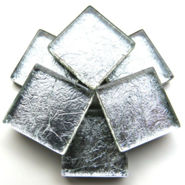 Glassteentjes luxe 2x2 cm - 12 stuks - zilverfolie