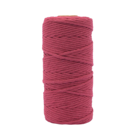 Macramé koord - 3 mm - 100 meter - single twist - donker roze / bordeaux