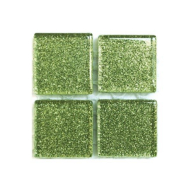 Glassteentjes 2x2 cm - 12 stuks - glitter licht groen