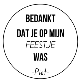Traktatiestickers Bedankt | 10 stuks