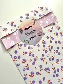 Traktatiestickers Lilapink oceaan | 10 stuks