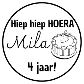 Traktatiestickers Hiep hiep hoera taart! | 10 stuks