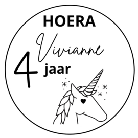 Traktatiestickers Eenhoorn | 10 stuks