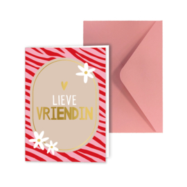 Lieve vriendin | dubbele kaart