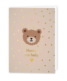 Hoera lieve baby | dubbele kaart