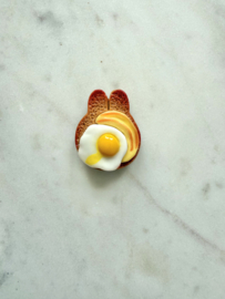 Mini magneet konijnen sandwich ei en kaas