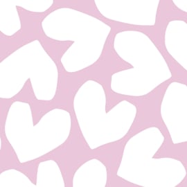 Hartjes op roze | 2 stuks | S