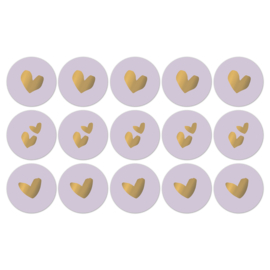 Sticker Groot Hart lila | 6 stuks