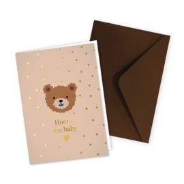 Hoera lieve baby | dubbele kaart