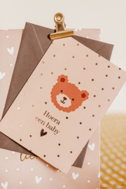 Hoera lieve baby | dubbele kaart