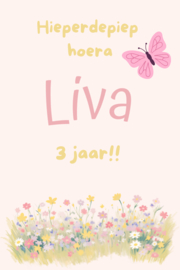 A6 kaart Bloemen en vlinder