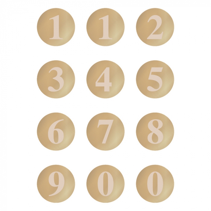 Nummers goud | 12 stuks