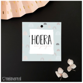 Cadeaulabel | Hoera, een jongen